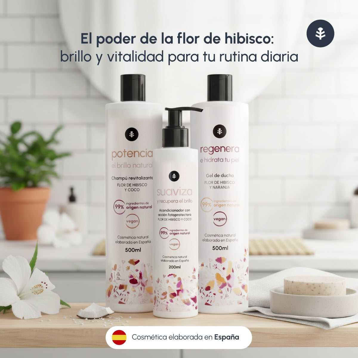 Gel douche à la fleur d'hibiscus et à l'orange Planeta Huerto 500 ml