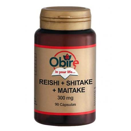 Reishi, Shitake och Maitake 300 mg Obire, 90 kapslar