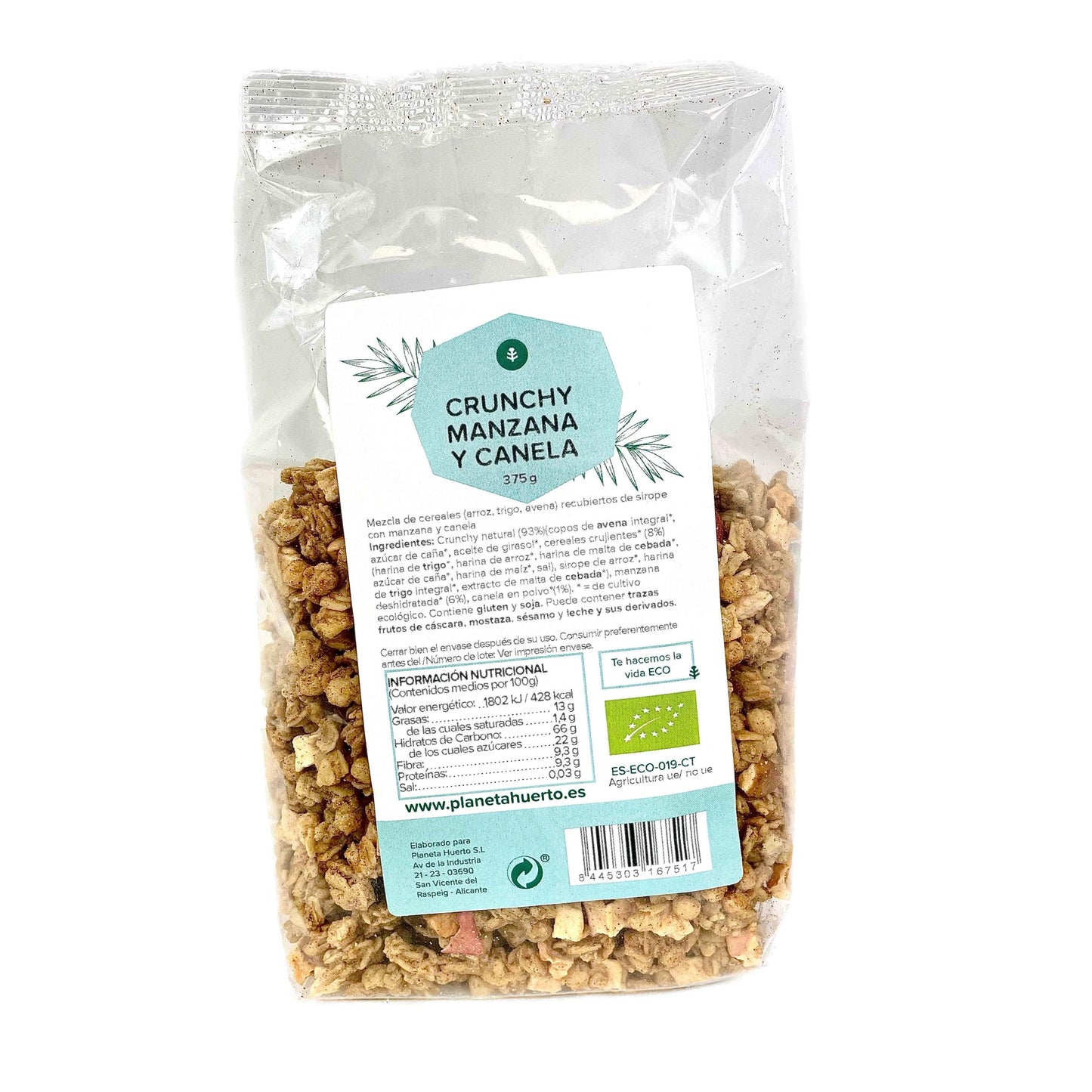 Muesli croustillant aux pommes et à la cannelle ECO Planeta Huerto 375 g