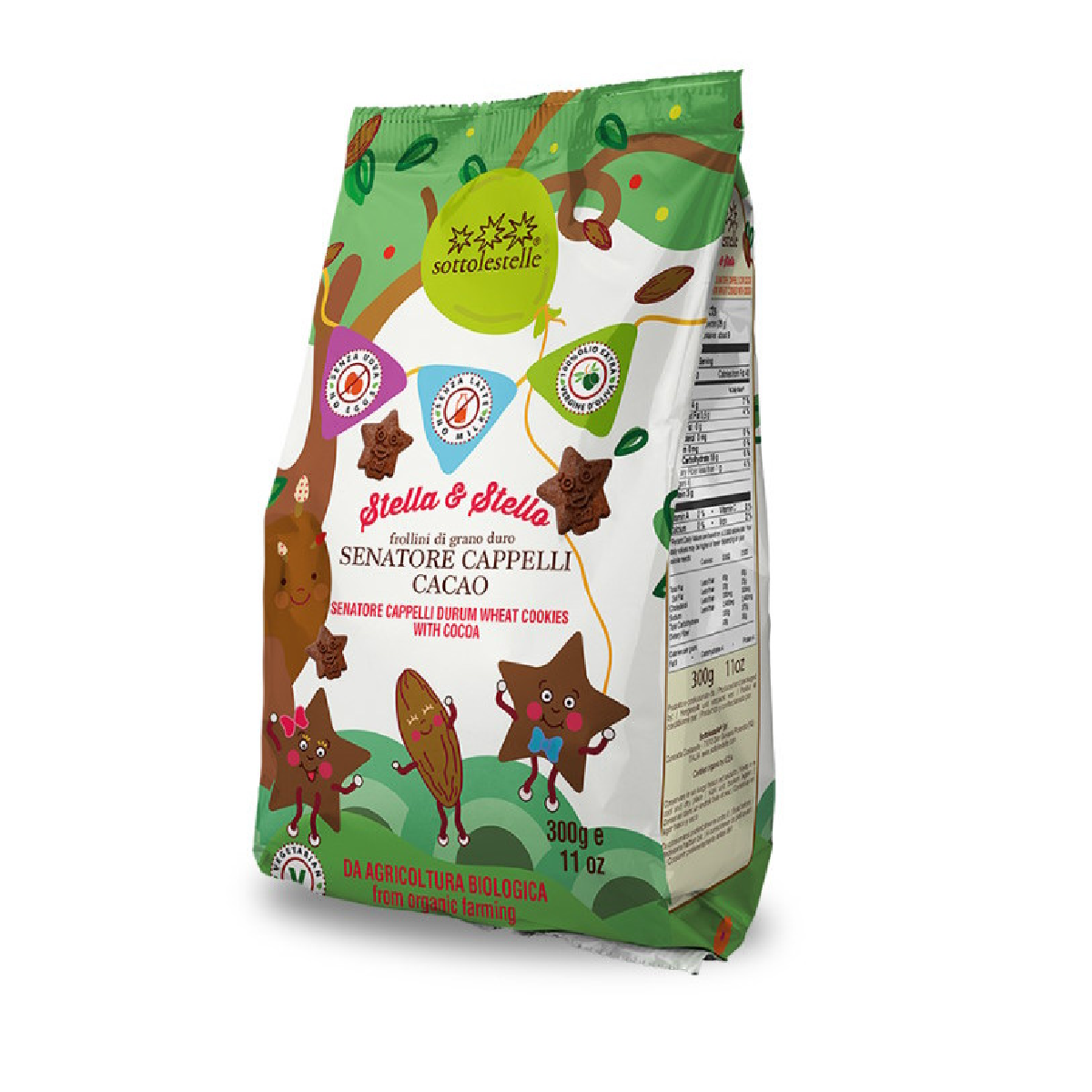 Senatore Cappelli-kakor med kakao Stella&Stello Sottolestelle 300 g
