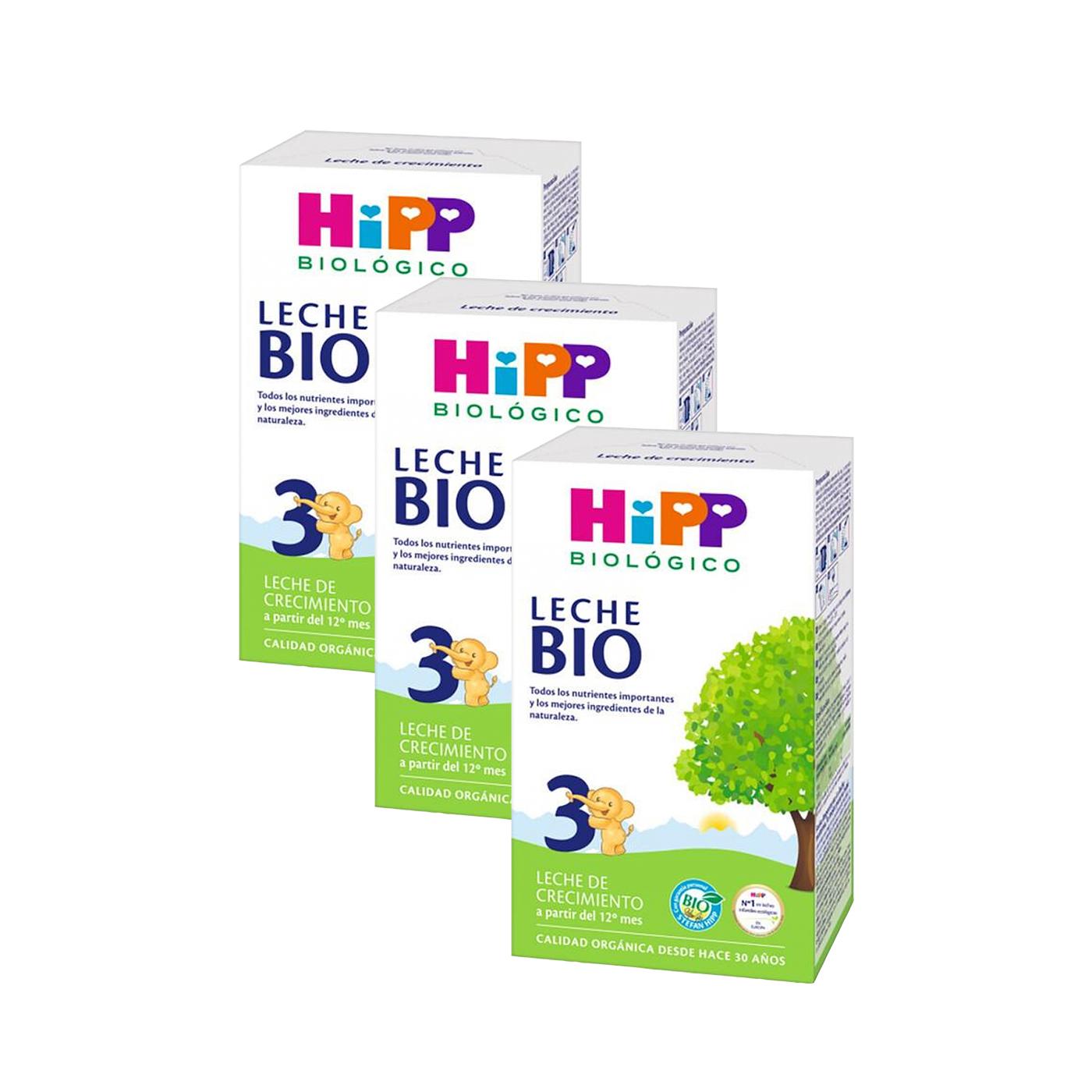 Pakket 3x Biologische melk 3 Groei (12 maanden) HiPP, 500 g