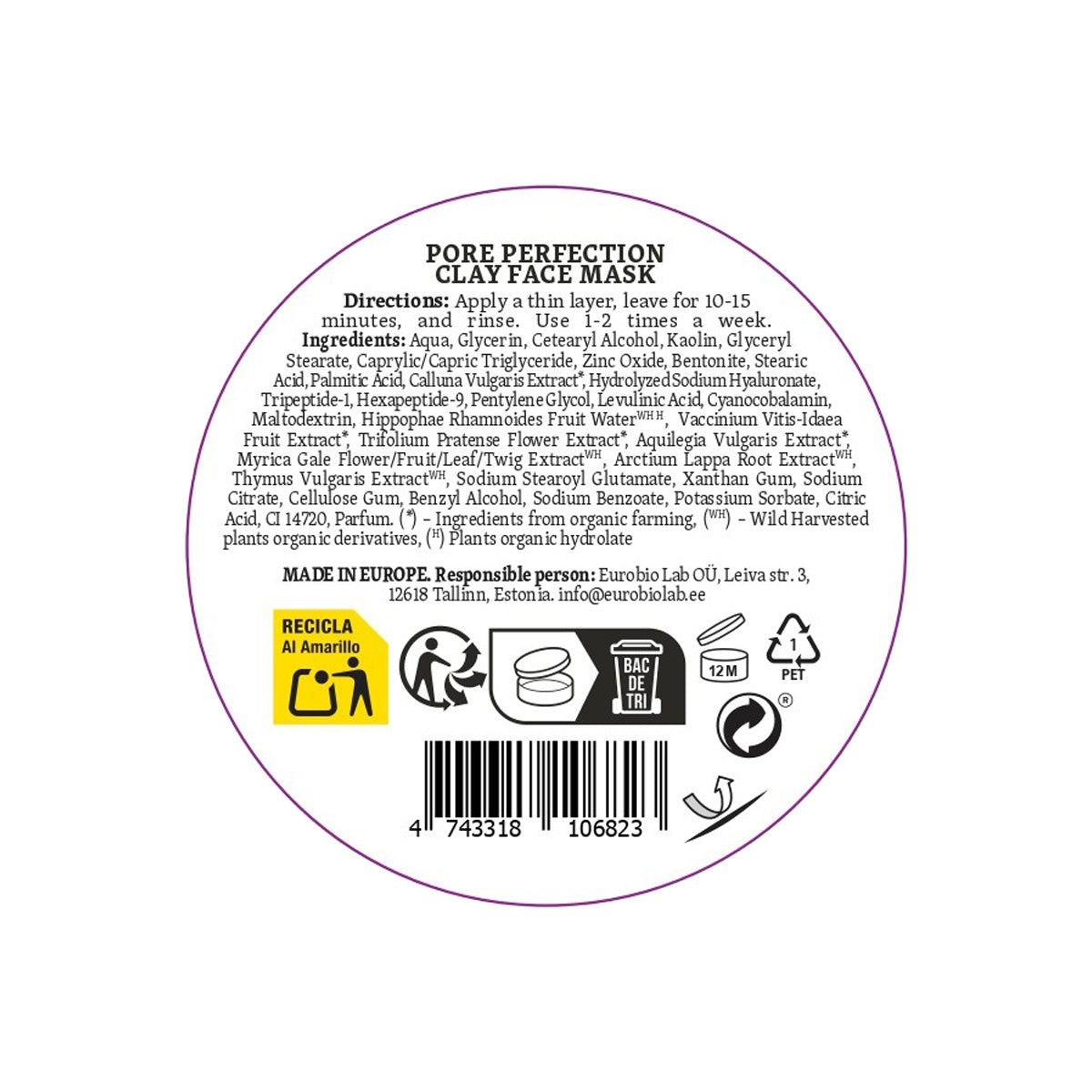 Maseczka do twarzy z glinki „Poros Perfectos” Natura Siberica 100 ml