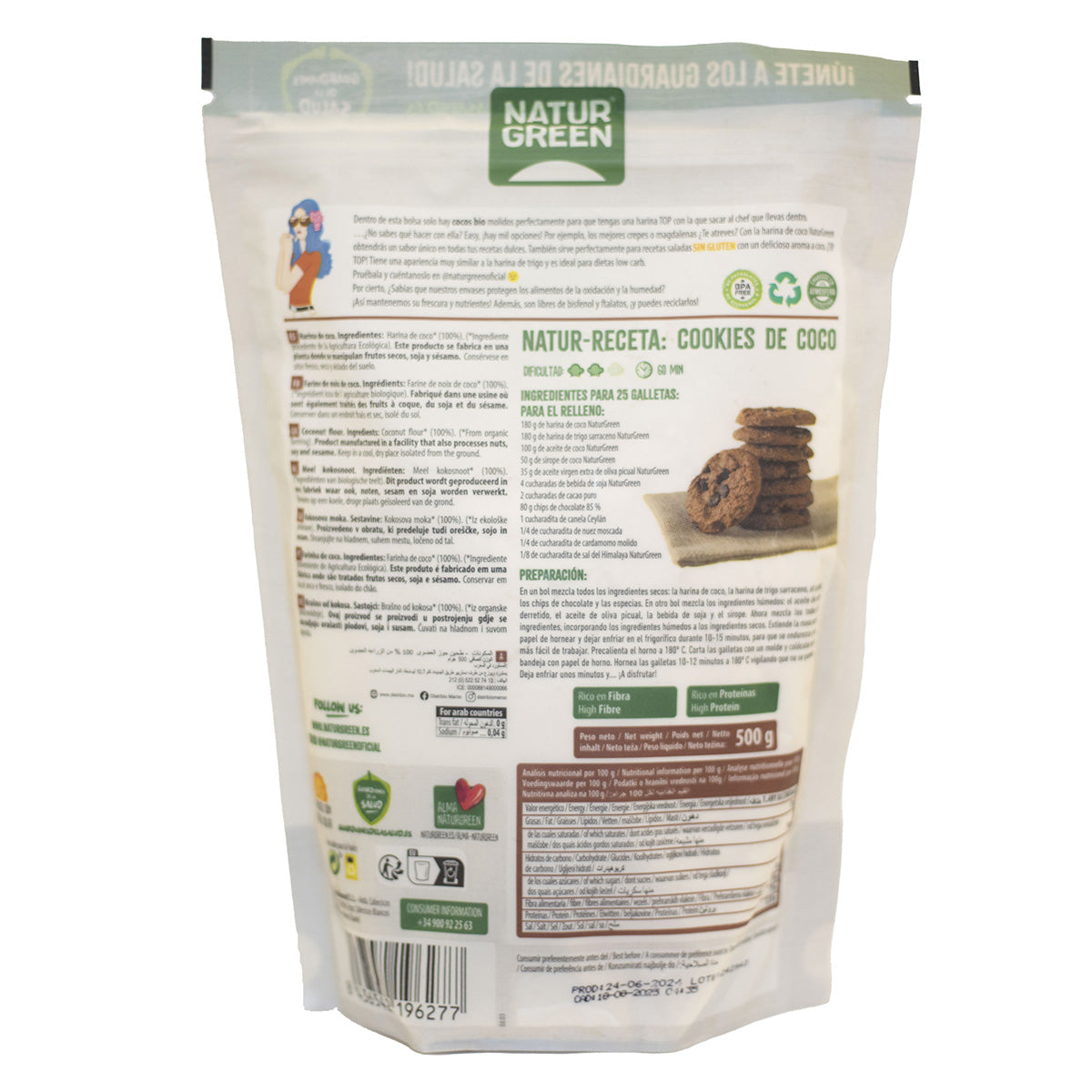 NaturGreen Gluten-Free Organic Coconut Flour 500 g