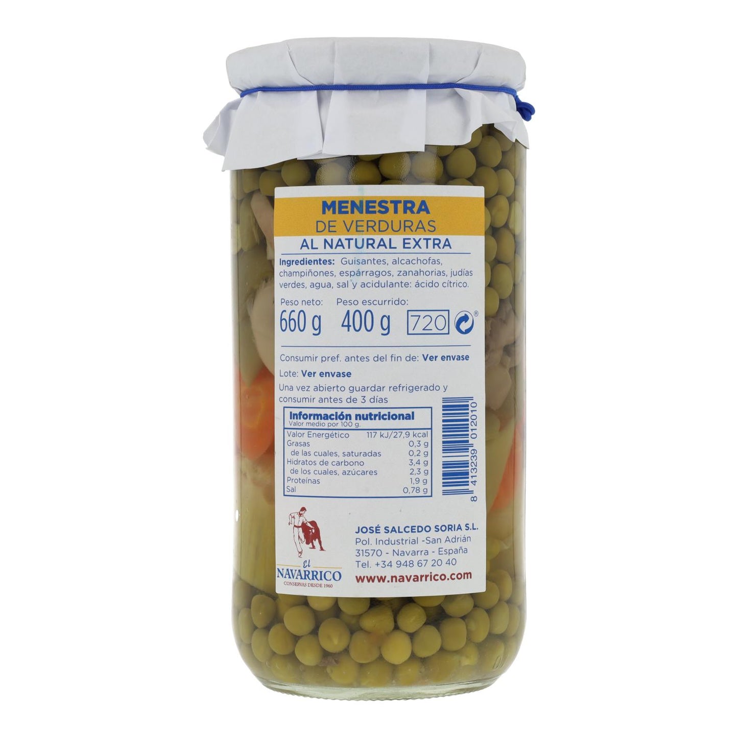 Menestra de Verduras El Navarrico Frasco 720 ml