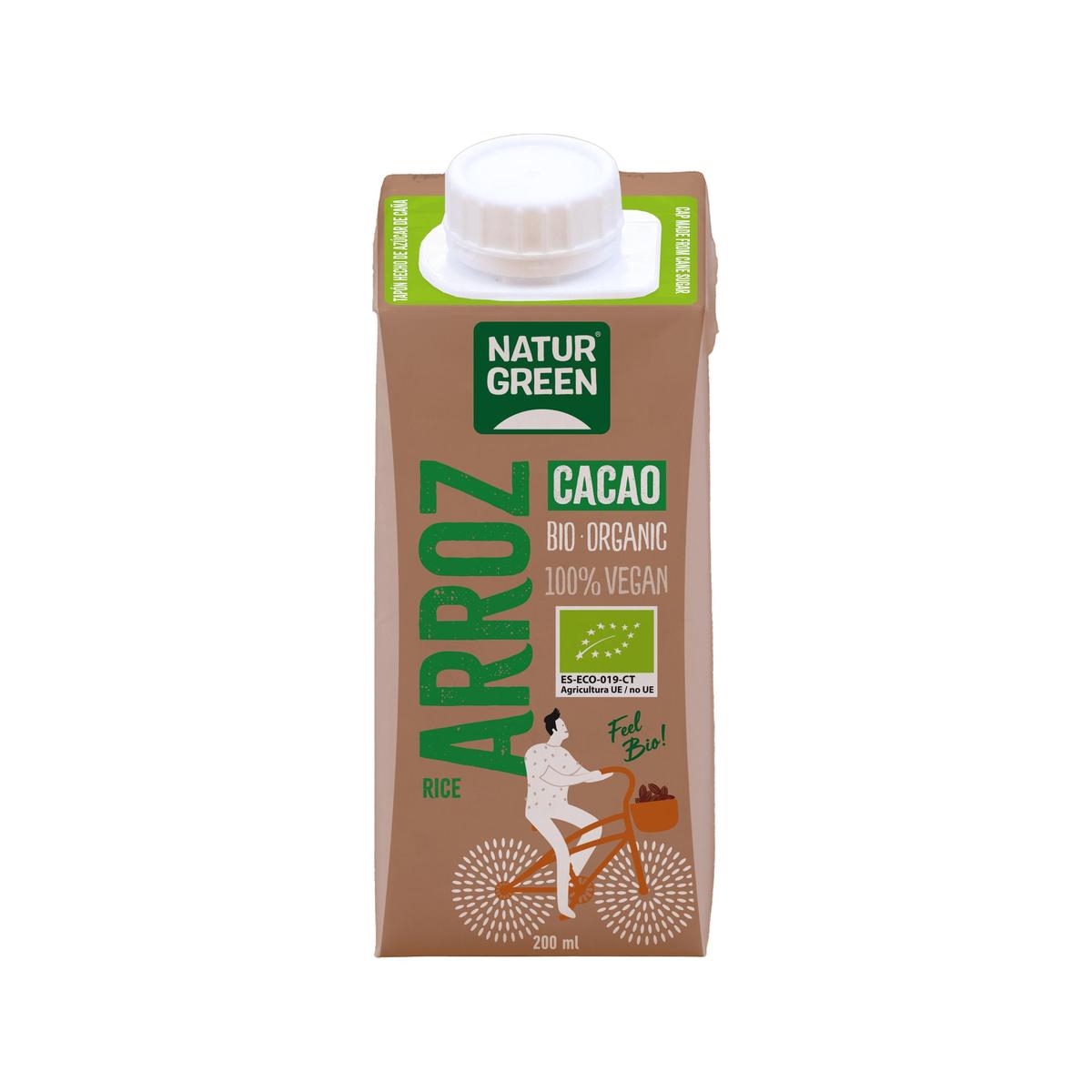 Pack 24 boissons au riz et au cacao bio NaturGreen 200 ml