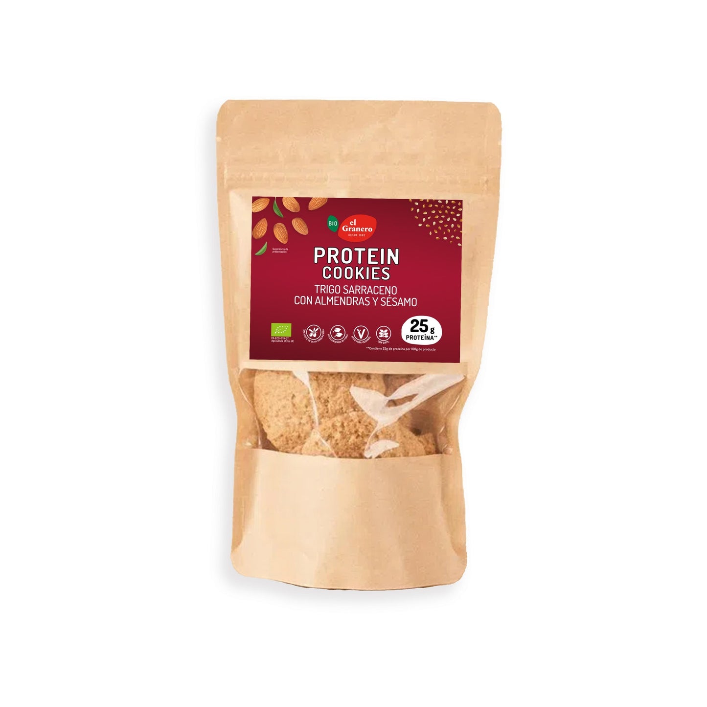 Biscotti proteici al grano saraceno, mandorle e sesamo BIO, 130 g