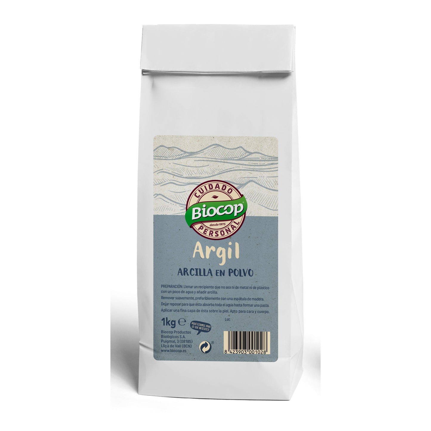 Weiße Tonerde Argil Biocop, 1 kg