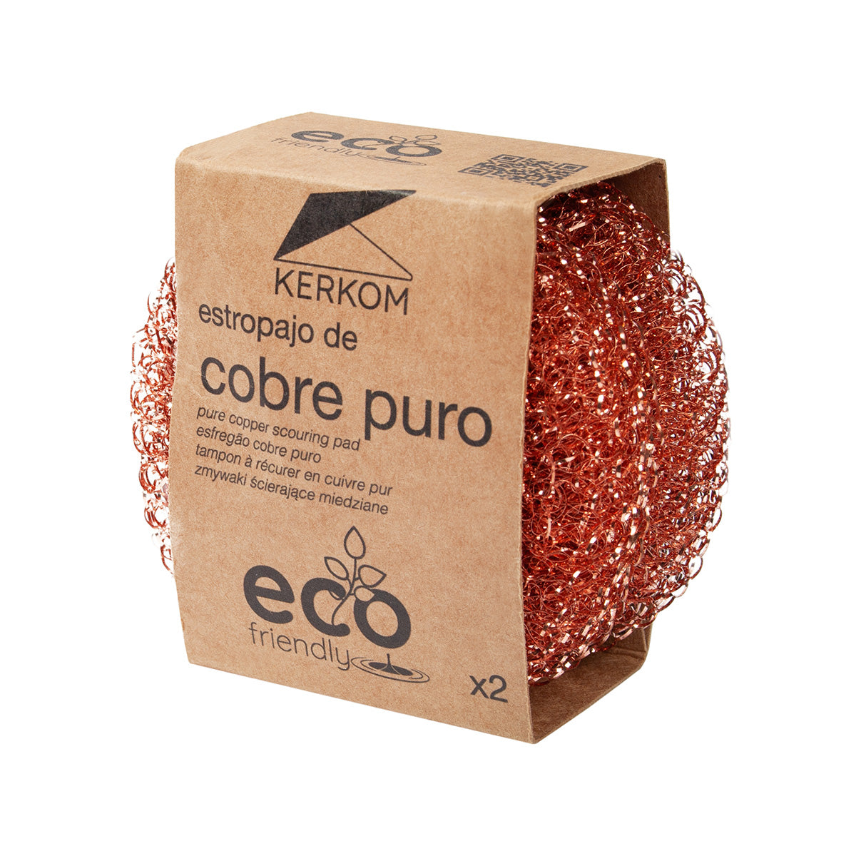 2 Scheuerschwämme aus reinem Kupfer Eco Friendly ROZENBAL