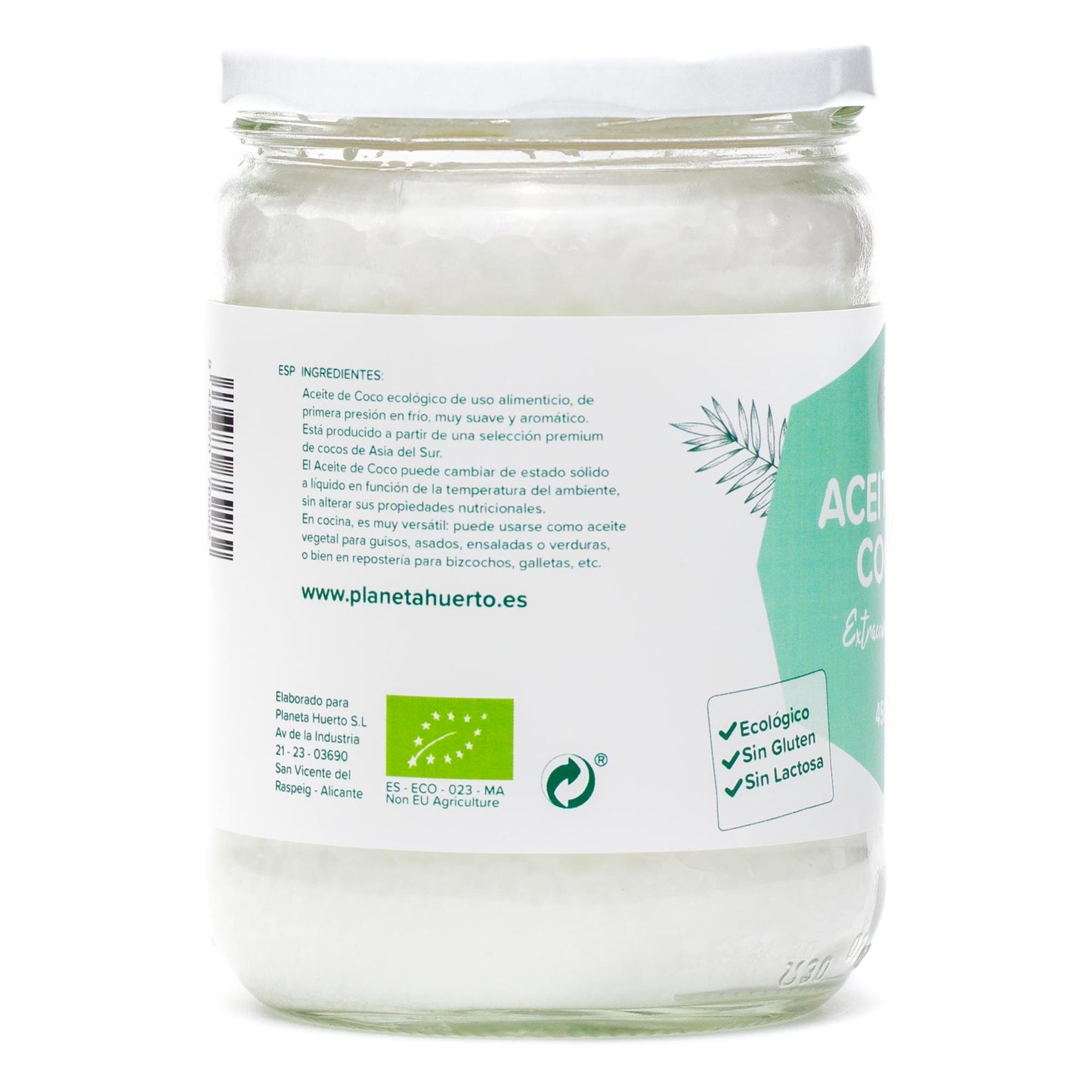 Huile vierge de coco ECO Planeta Huerto 500 ml