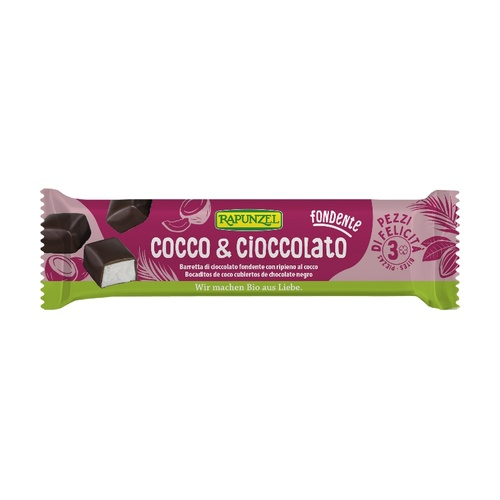 Kokos- och mörkchokladbar Rapunzel 50 g
