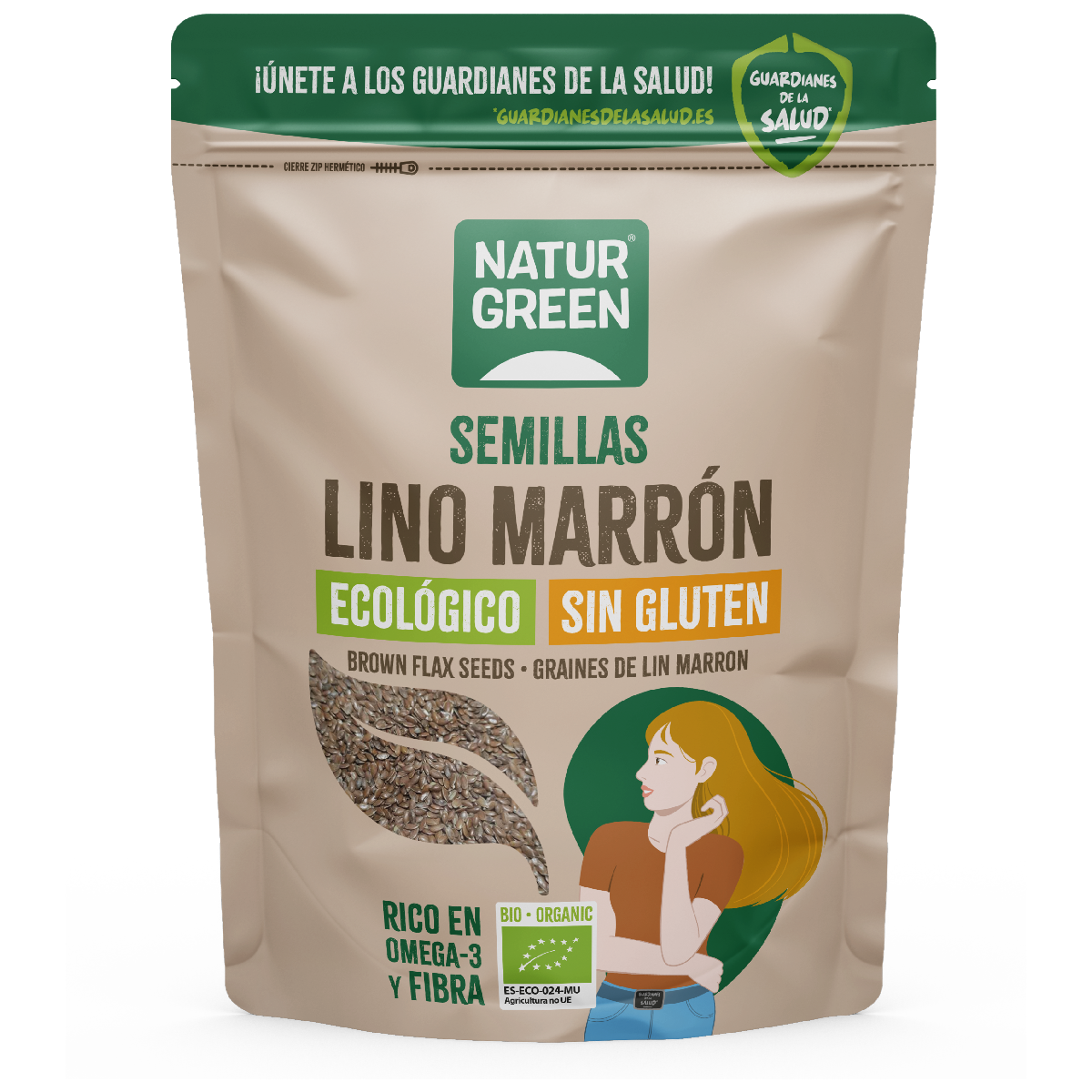 Naturgreen Organic Brown Flax Seeds 500 g