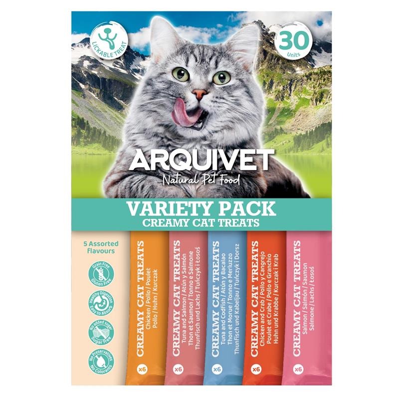 Creamy Cat Treats Creamy Snack Variety Pack Arquivet 30 pcs