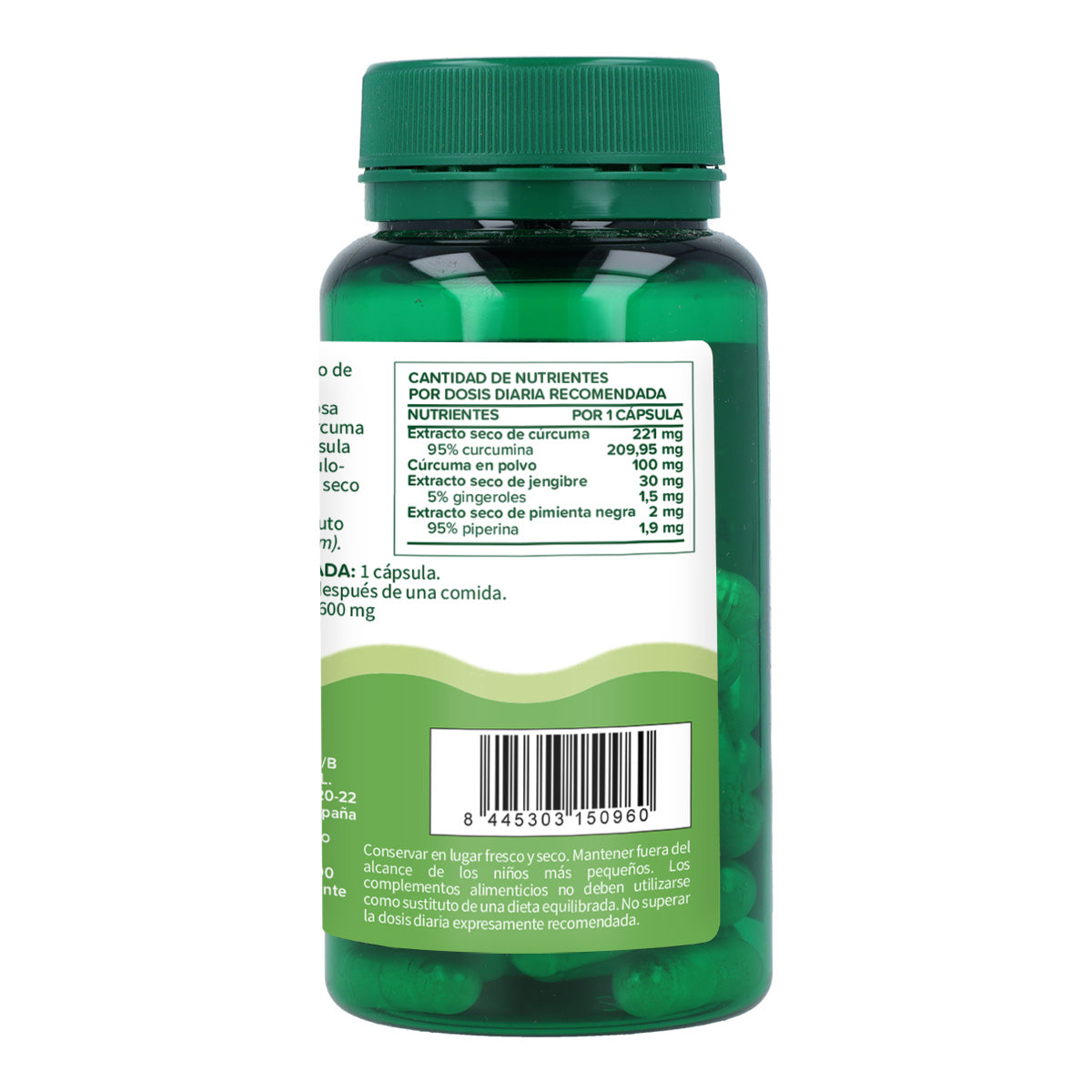 Curcumine forte kurkuma met zwarte peper Planeta Huerto 60 plantaardige capsules