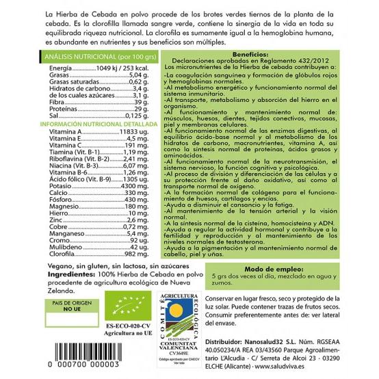 ECO-pulver av korn, 125 g, Salud Viva