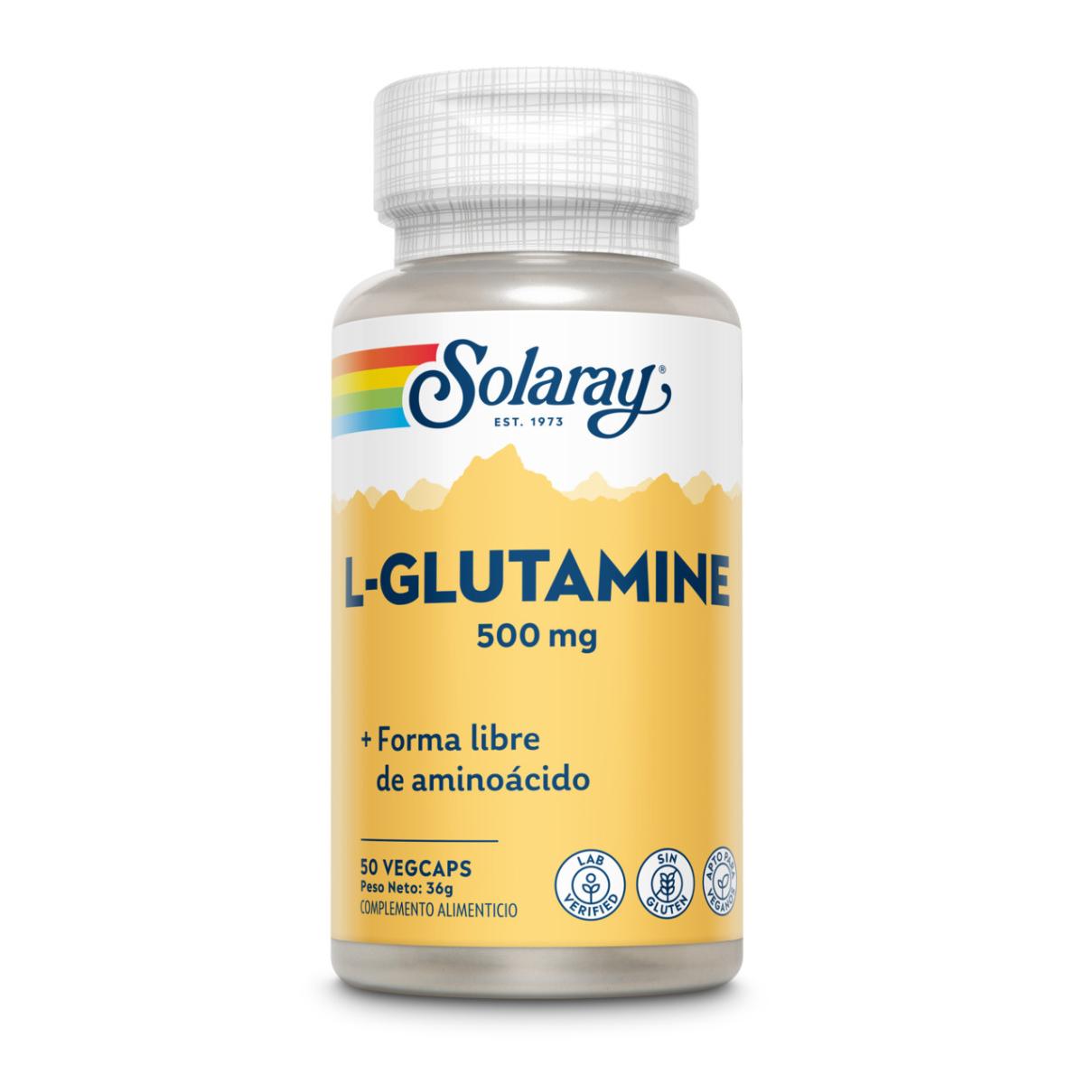 L-Glutammina 500 mg Solaray, 50 capsule