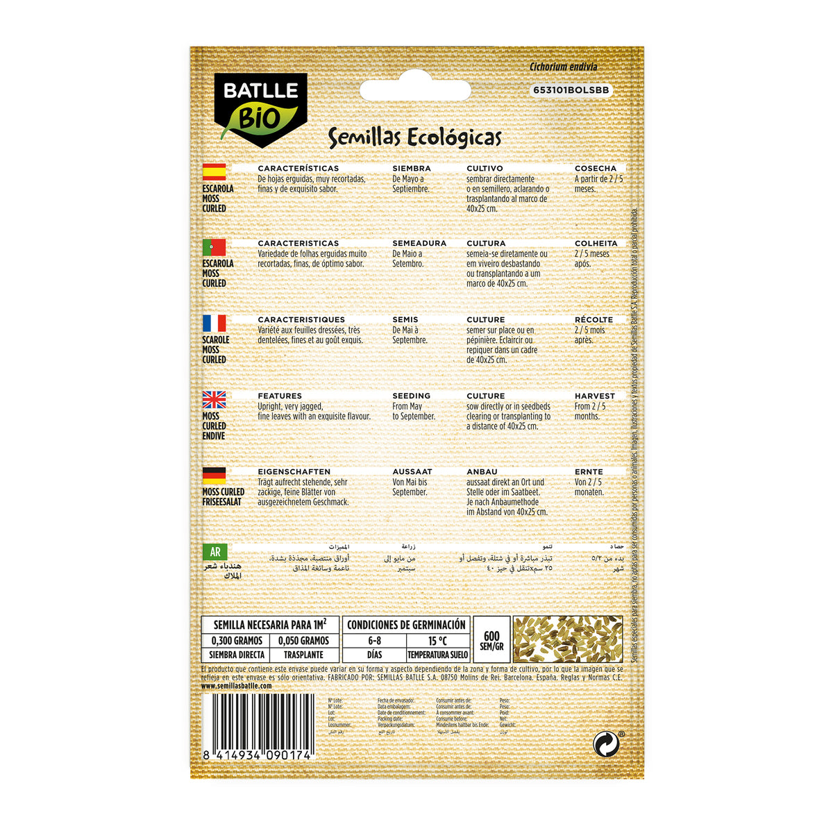 Nasiona escaroli angel hair-moss curled ekologiczne Batlle