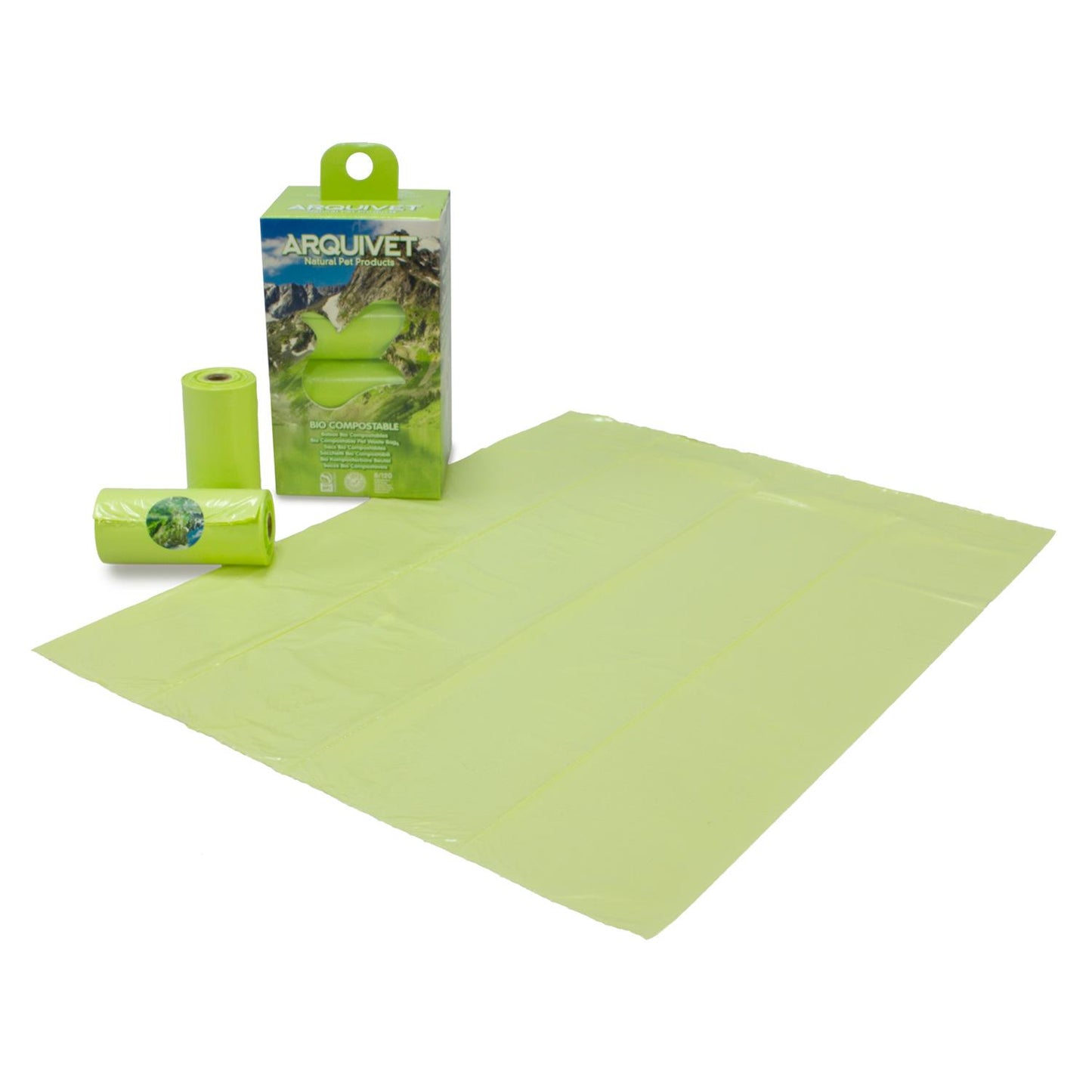 Biokompostowalne woreczki na odchody Arquivet 8 rolek po 15 woreczków