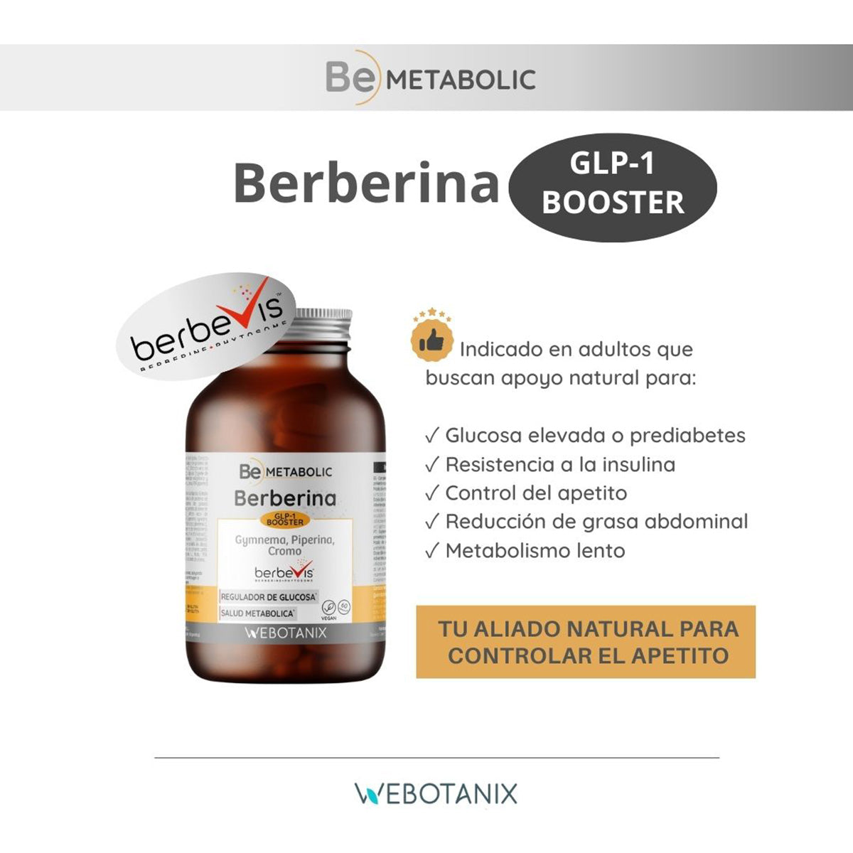 Berberine BeMetabolic WeBotanix 60 capsules