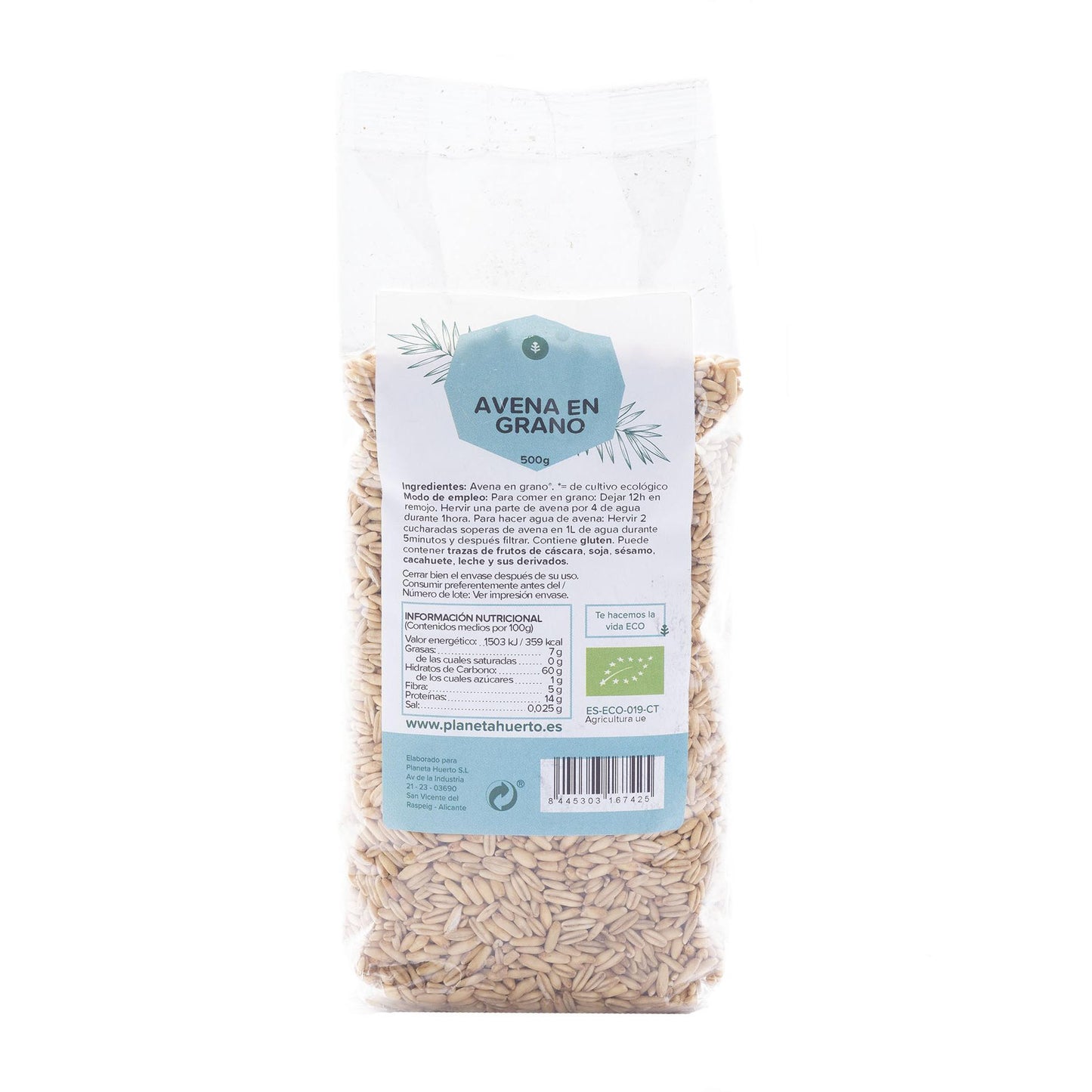 Oats in grain ECO Planeta Huerto 500 g