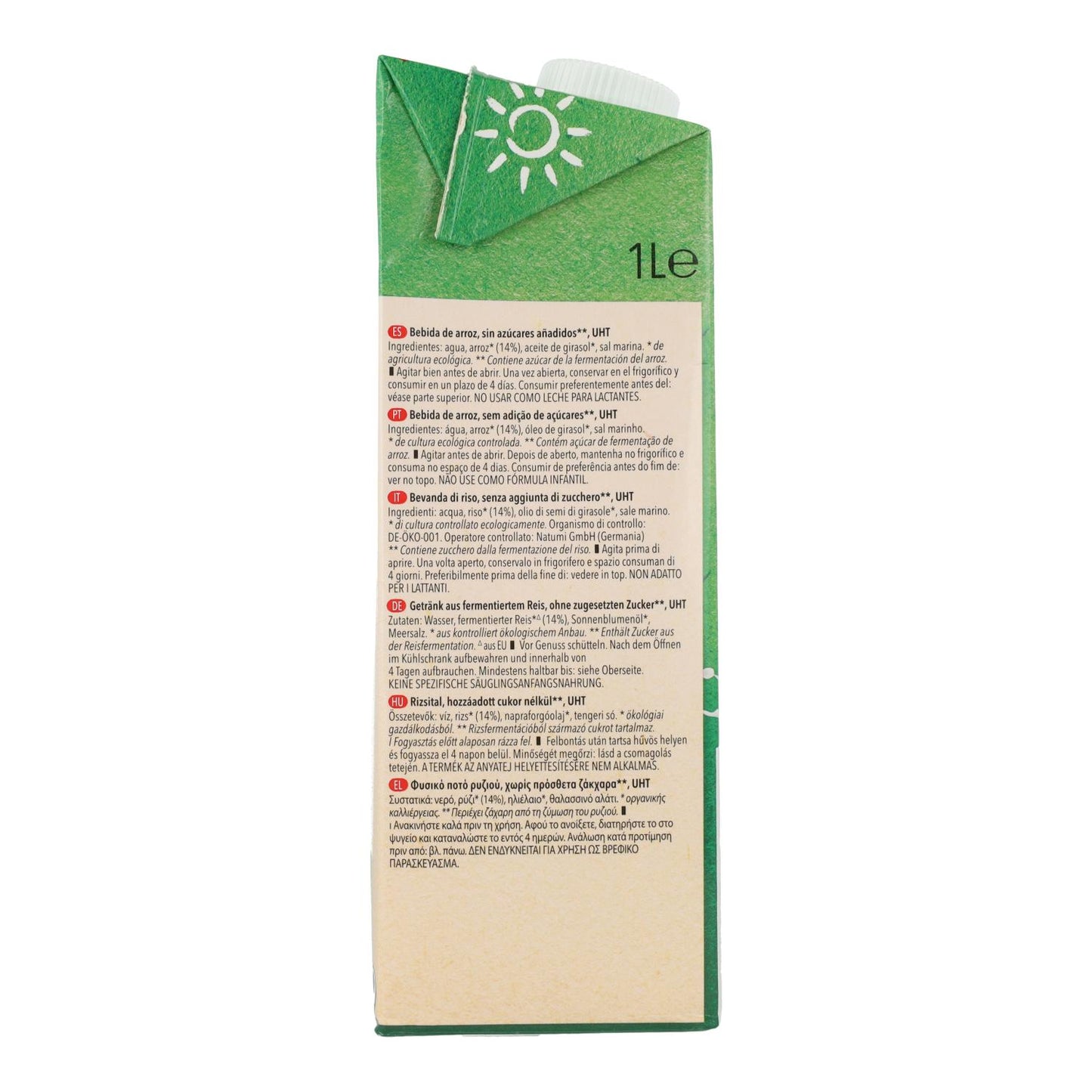 Pack 6 x Boisson au riz BIO Natumi 1 L