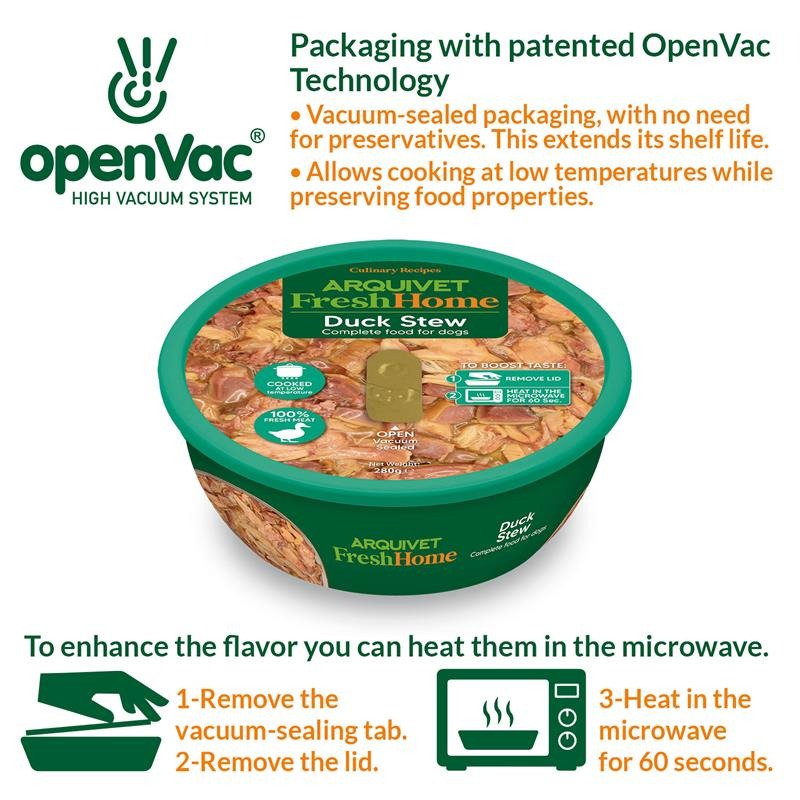 Arquivet Fresh Home Duck Stew Nassfutter für Hunde mit Entenfleisch 280 g