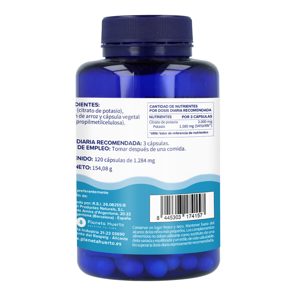 Citrate de potassium Planeta Huerto 120 Capsules