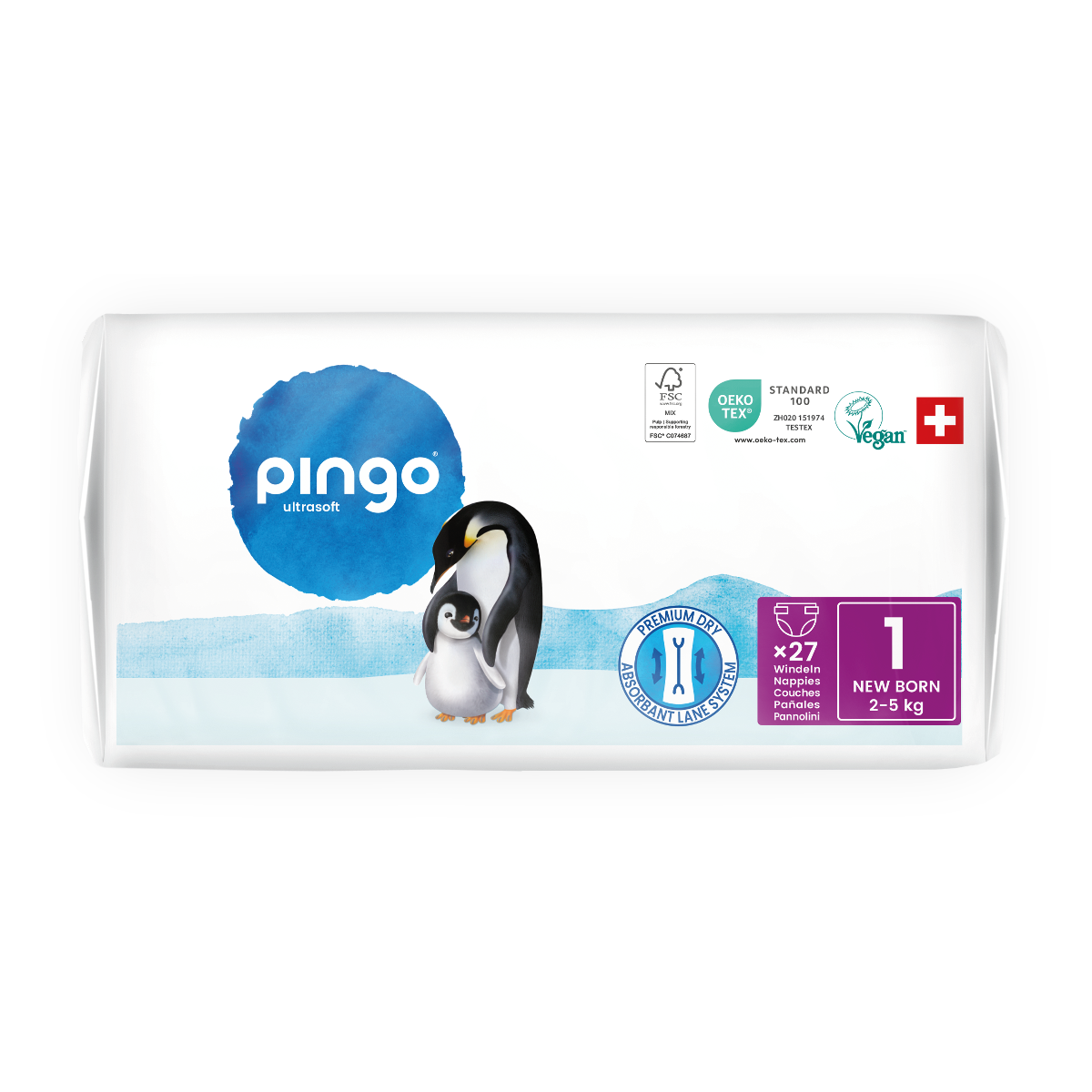 Pannolini T1 (2 - 5 kg) Pingo 27 pezzi