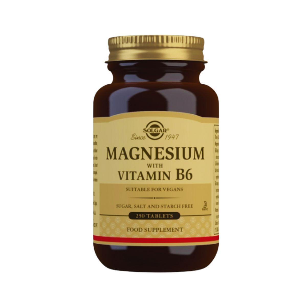 Magnésium avec vitamine B6 - Solgar 250 comprimés