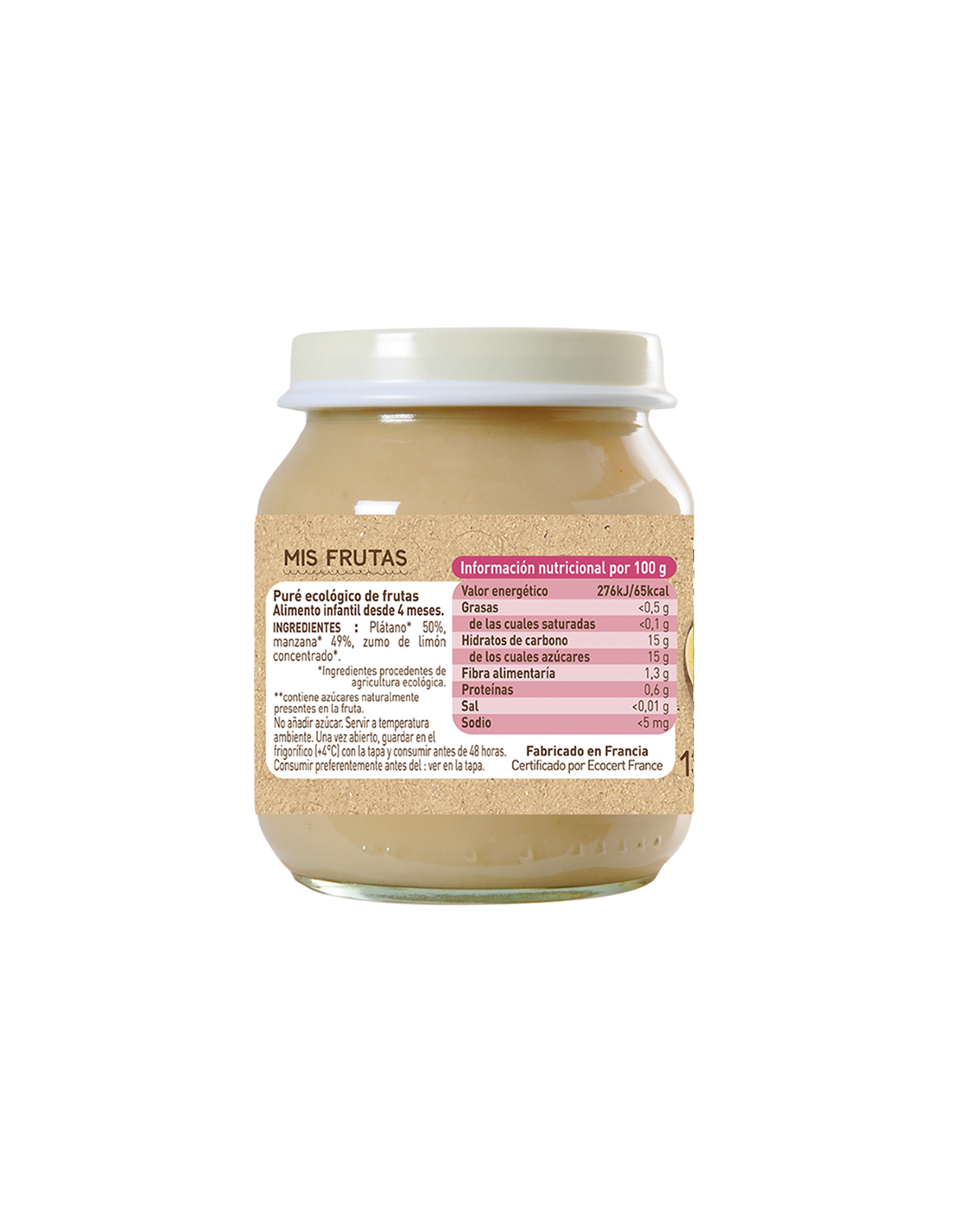 Słoiczek z bananem i jabłkiem Babybio 130 g