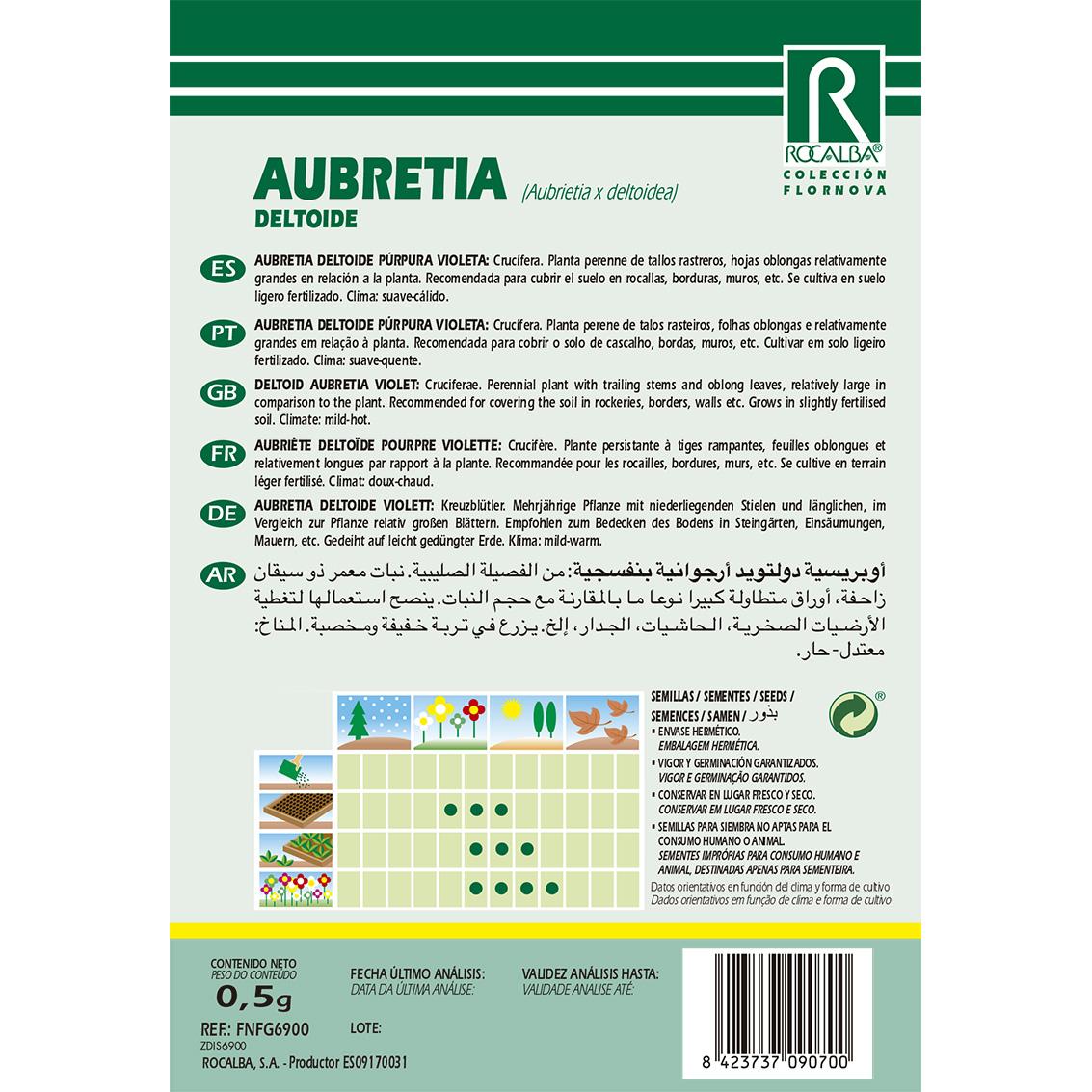 Aubretia deltoide-zaden, paarsviolet