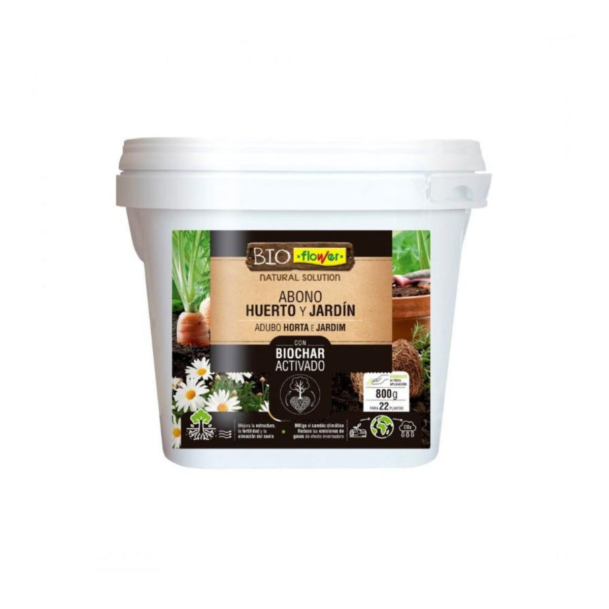 Meststof met geactiveerde biochar Bio Flower 800 g