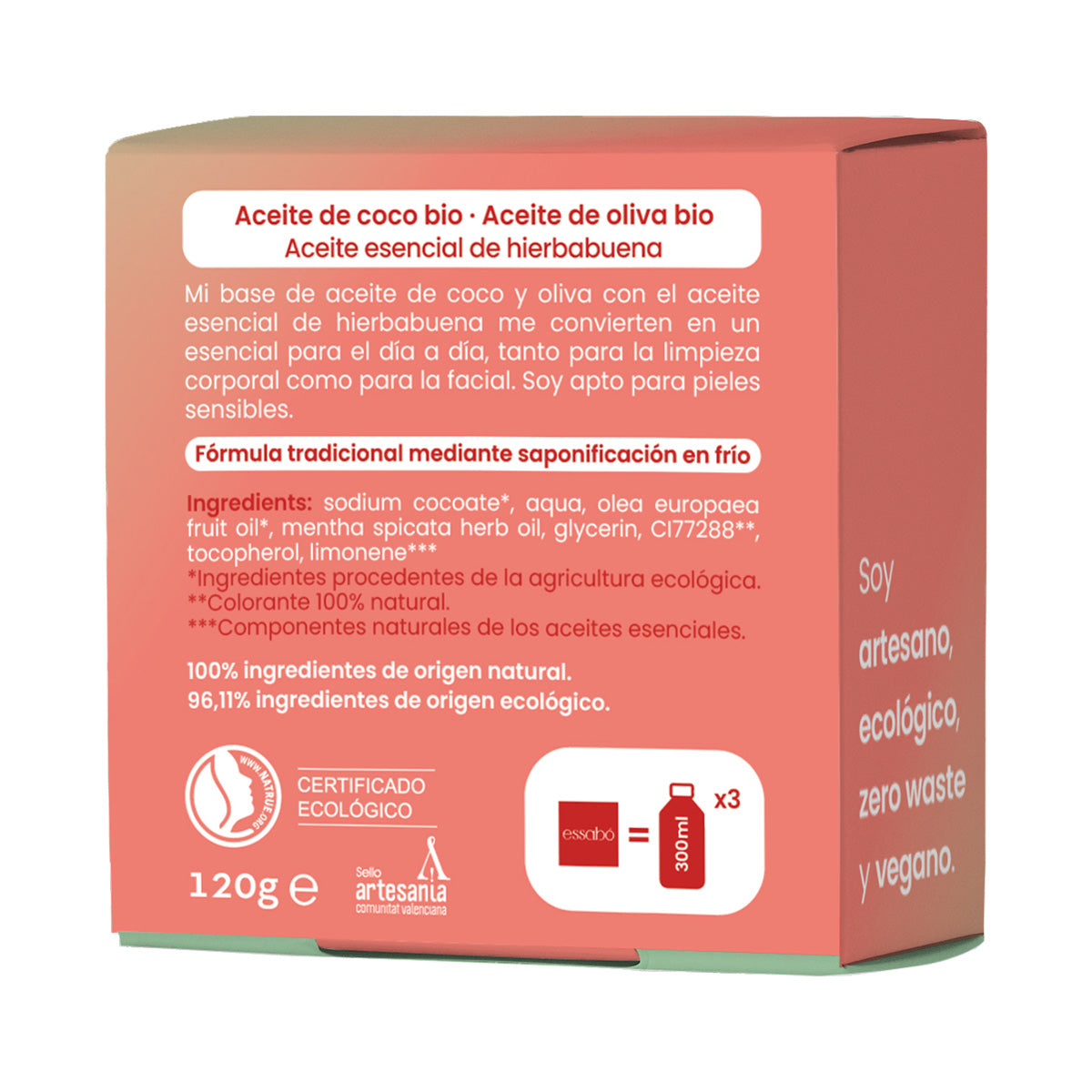 Ökologische Seife mit Pfefferminzöl ESSABÓ 120 g