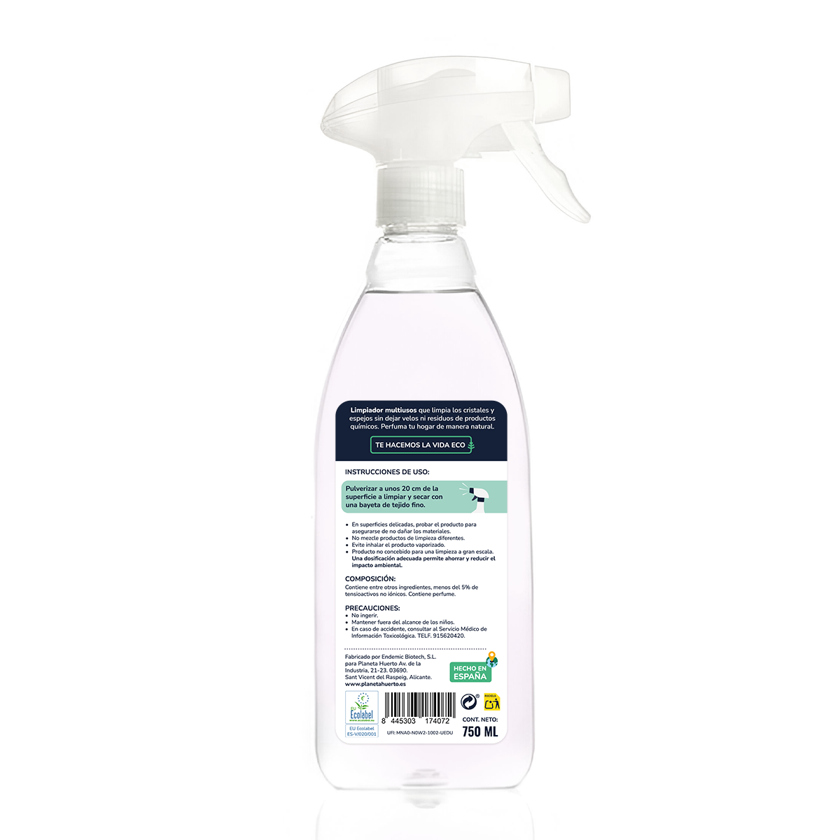 Förpackning 6xGlasrengöringsmedel & universalrengöring Eco Planet Orchard 750ml