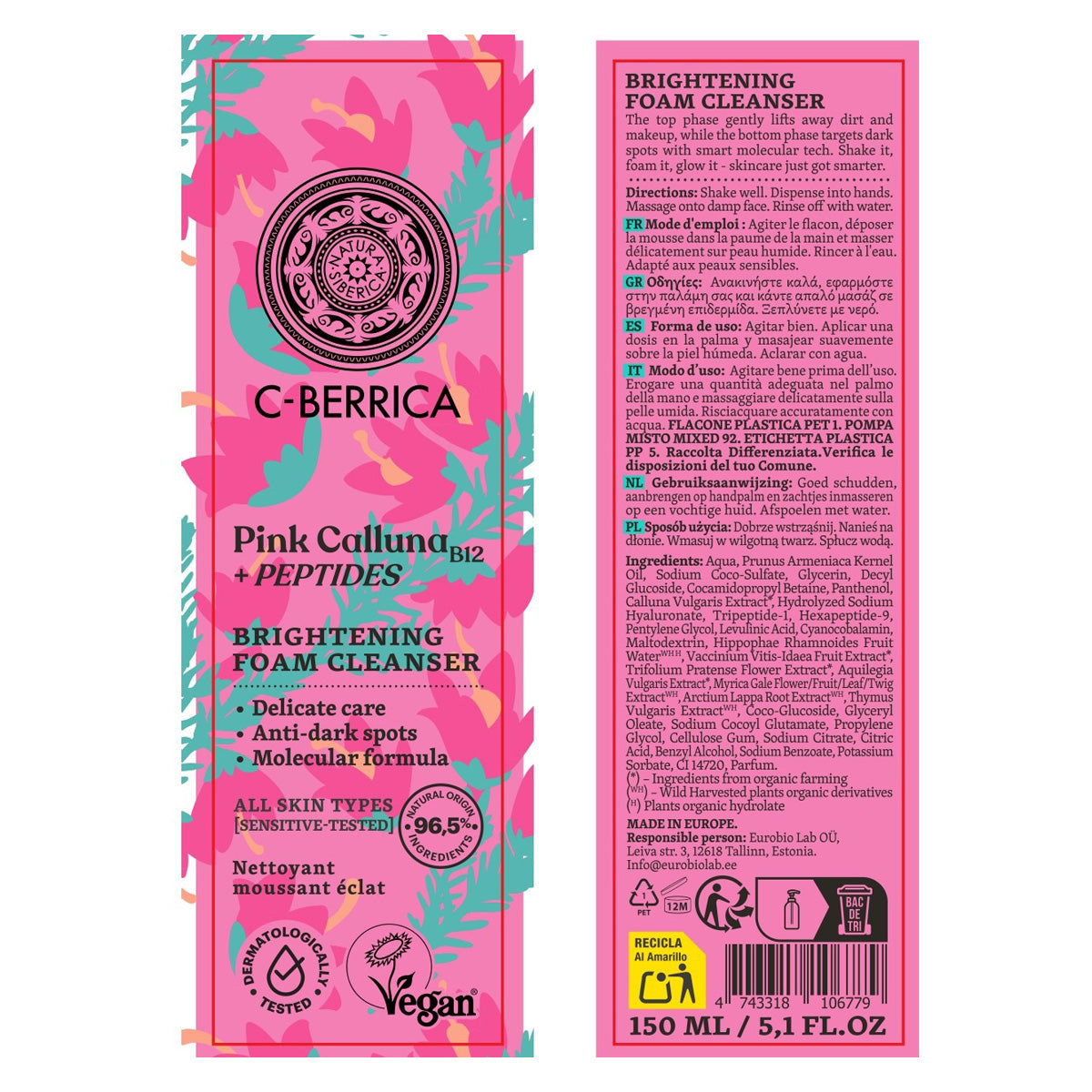 Natura Siberica Reinigungs- und Aufhellungsschaum 150 ml