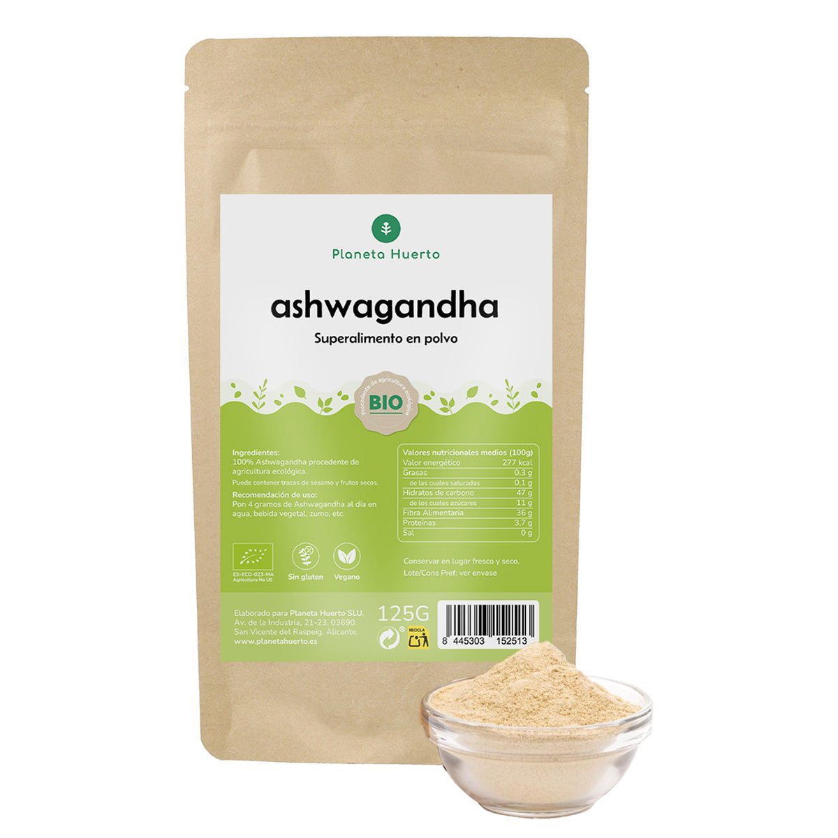 Ashwagandha-Pulver ECO Planeta Huerto 125 g