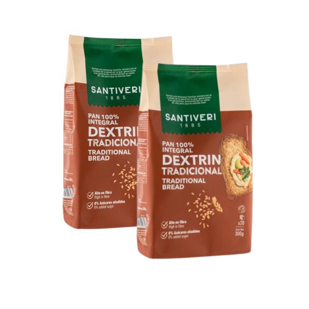 Pack of 2x Santiveri Traditional Dextrin Bread 300 g