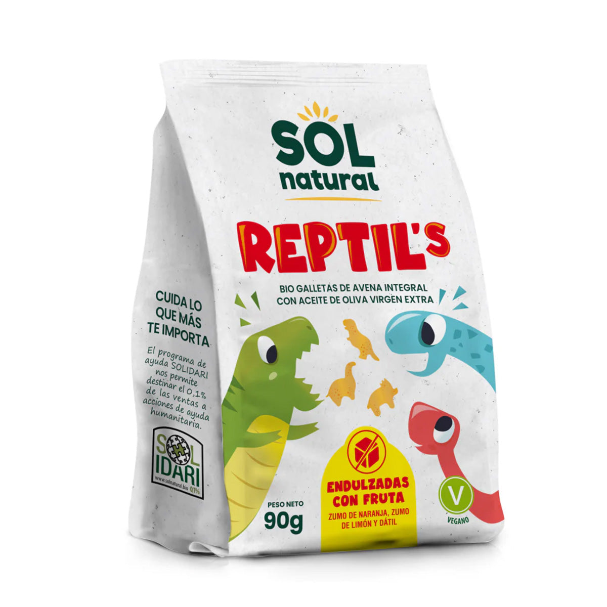 Confezione da 12 biscotti per bambini all'avena e frutta Bio Sol Natural 90 g
