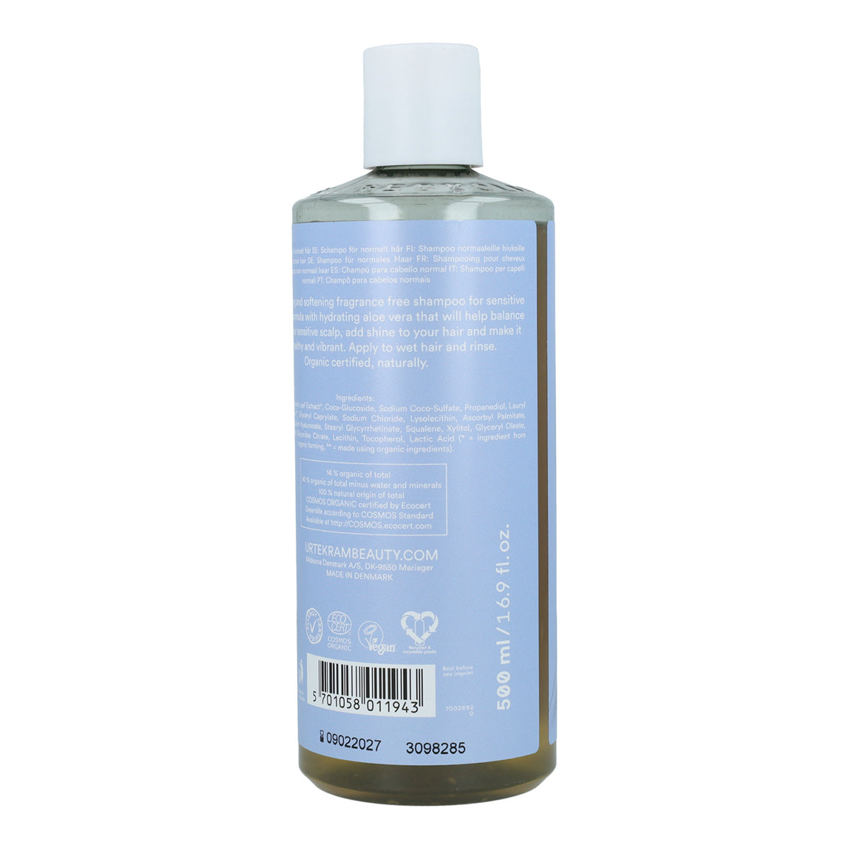 Shampoo senza profumo Urtekram 500 ml