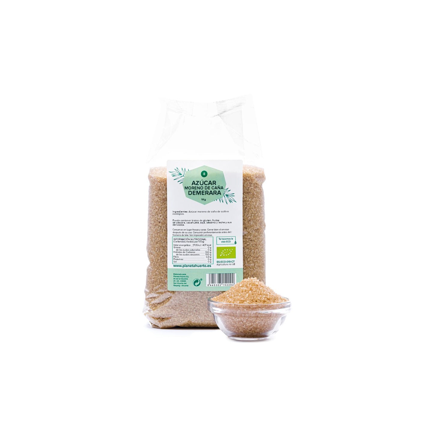 Bruine rietsuiker ECO Planeta Huerto 1kg