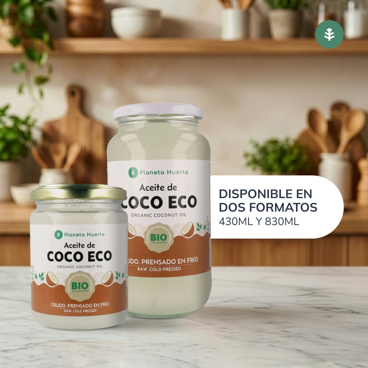 Pack 3x Natives Kokosnussöl ECO Planeta Huerto 1L