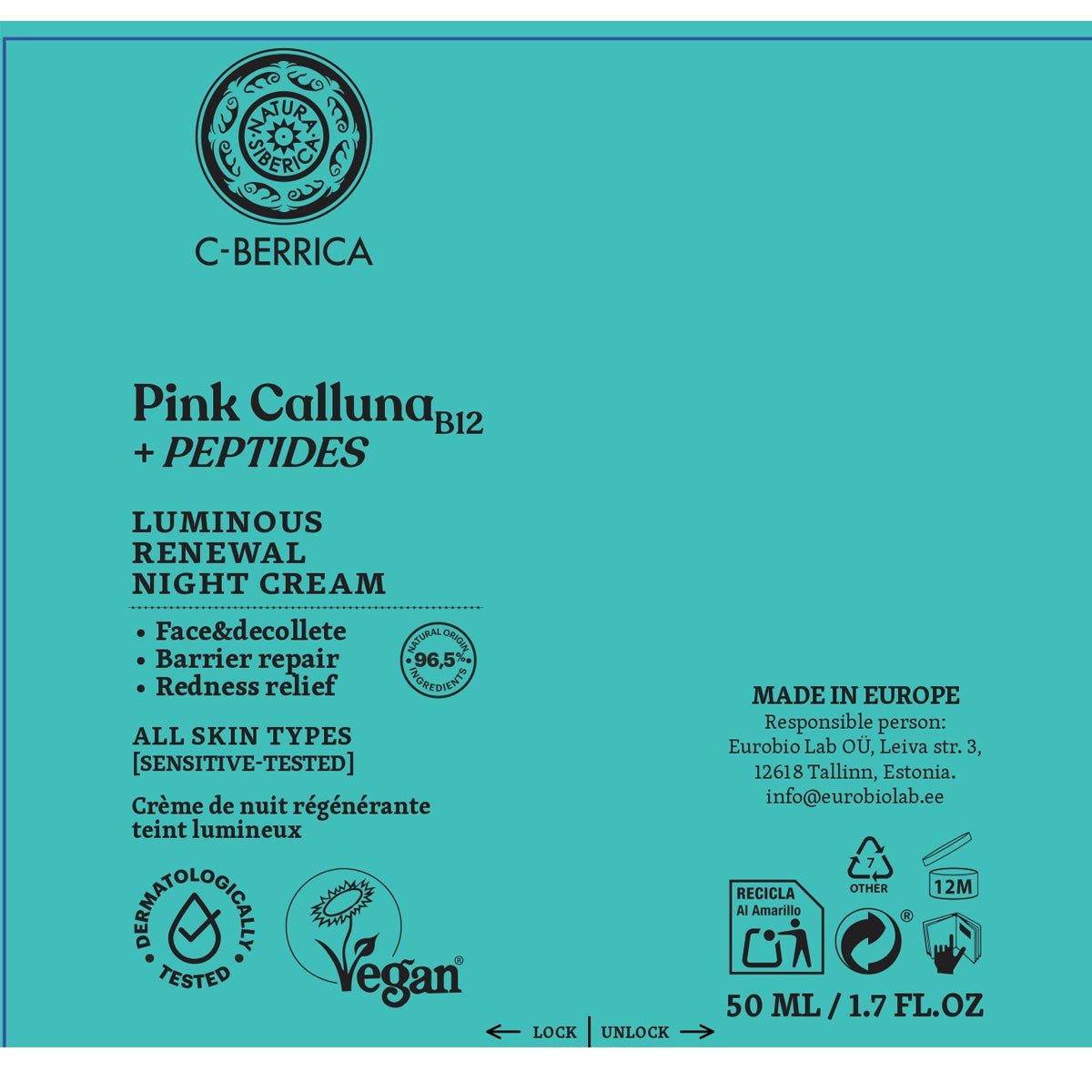 Crema notte rigenerante e illuminante Natura Siberica 50 ml