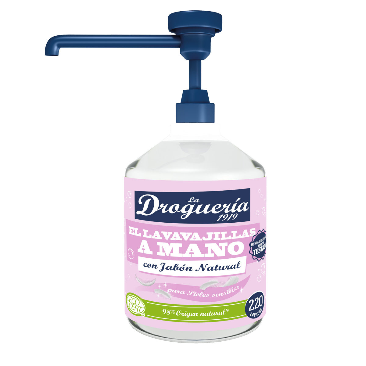 Detergente per piatti a mano diluito con sapone naturale dosatore per pelli sensibili LA DROGUERIA 1919 500 ml
