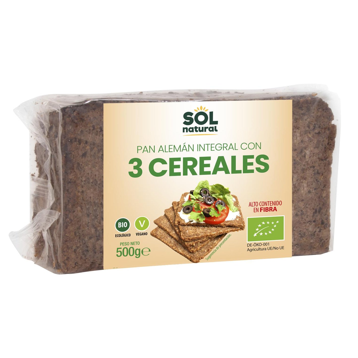 Pane tedesco ai 3 cereali Sol Natural 500 g