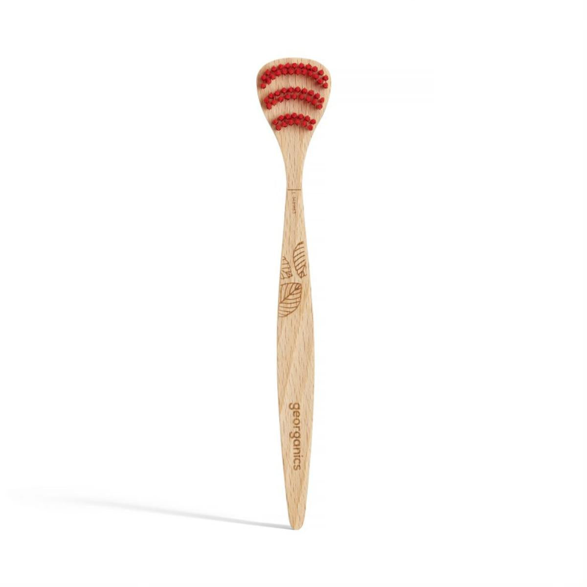 Brosse à langue en bois de hêtre Georganics