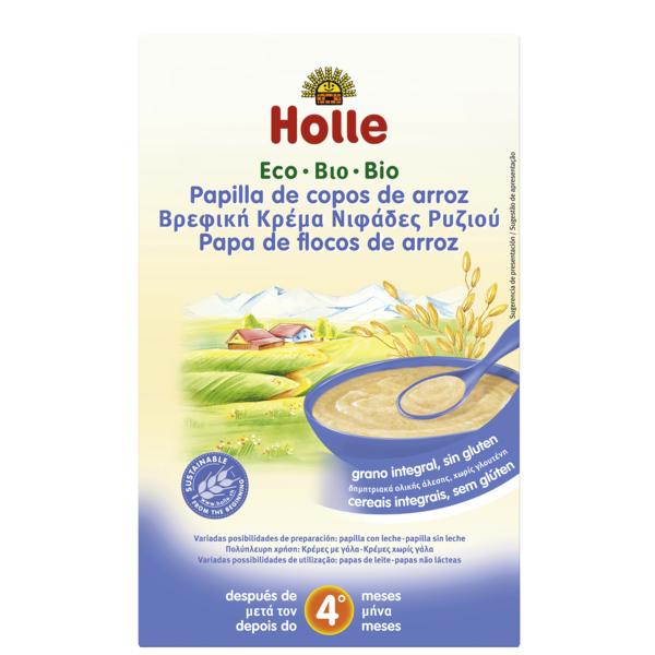 Bio-Breis aus Reisflocken + 4 Monate Holle, 250 g