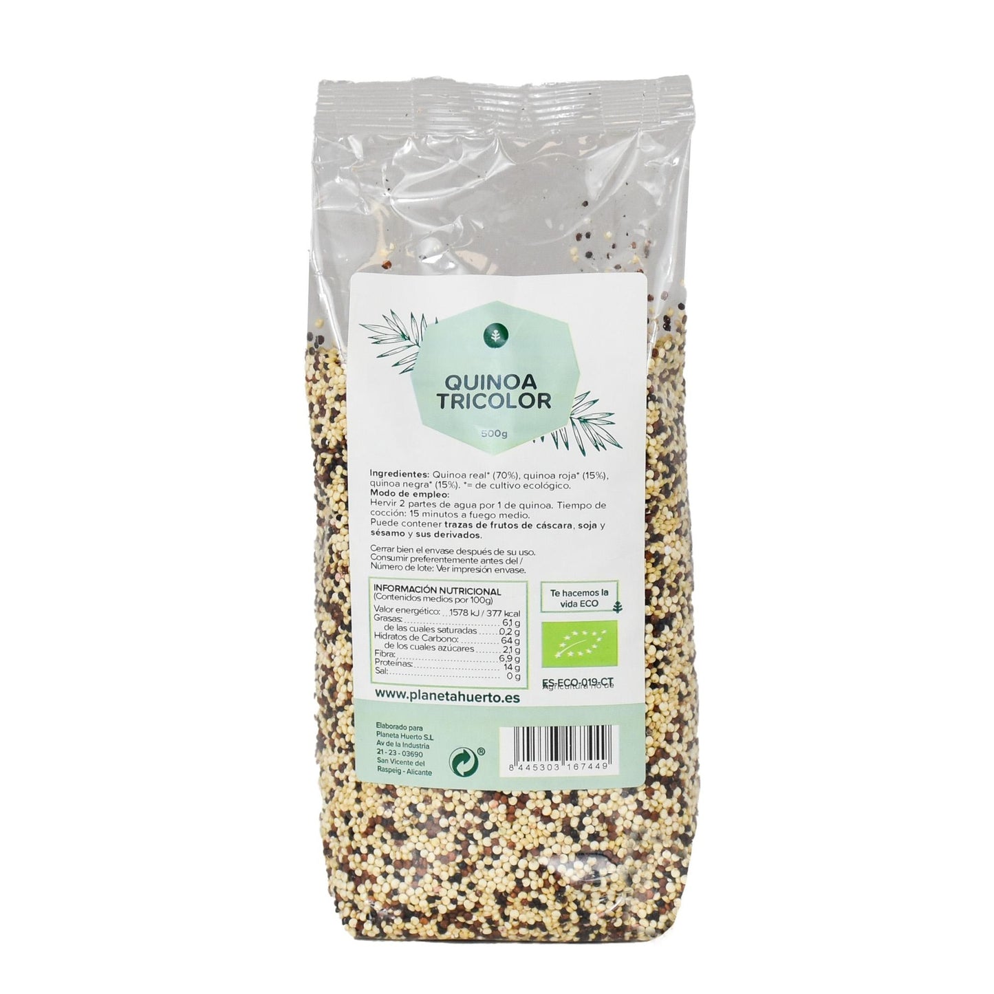 Pack of 10x Planeta Huerto Organic Tricolour Quinoa 500 g