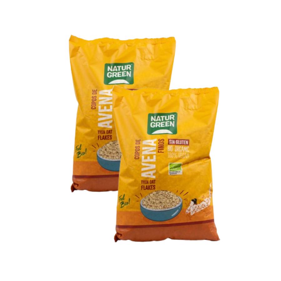 Pack of 2 Organic NaturGreen Gluten-Free Fine Oat Flakes Pack of 2 x 1 kg