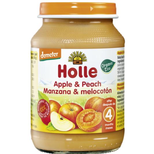 Holle Organic Apple and Peach Jar +4 months, 190 g