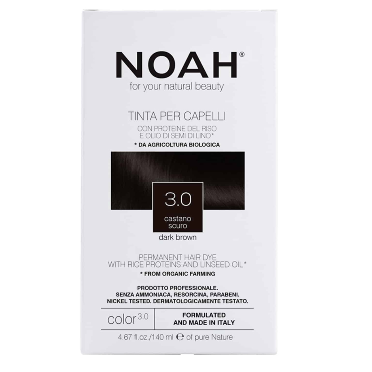 Donkerbruine haarkleurstof Noah 140 ml (3.0)