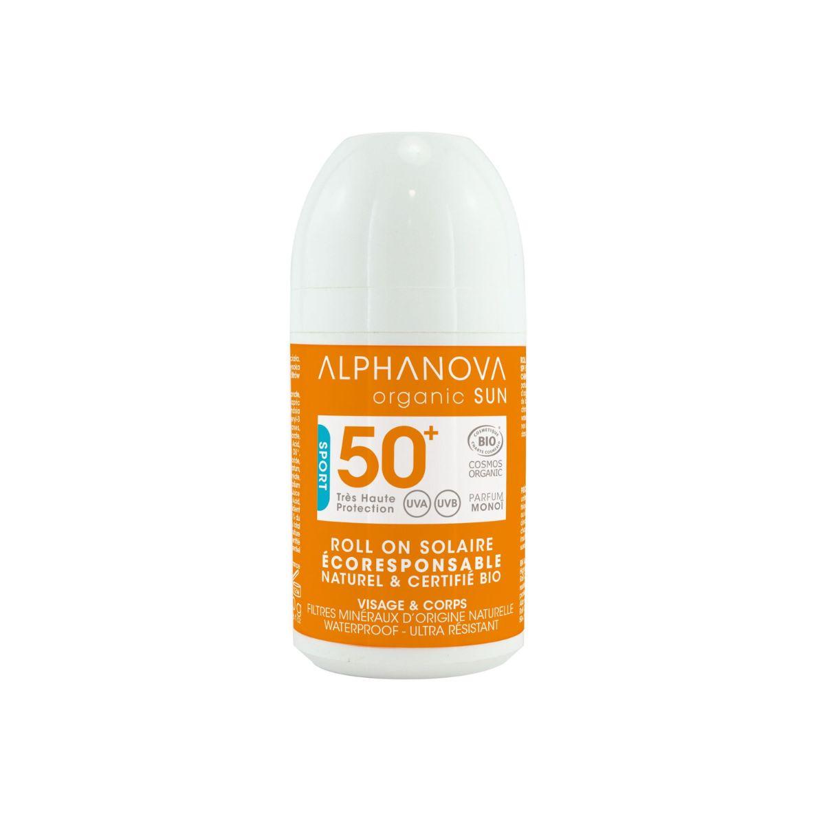 Protezione solare BIO Roll-On Sport SPF 50+ Alphanova 50 ml.